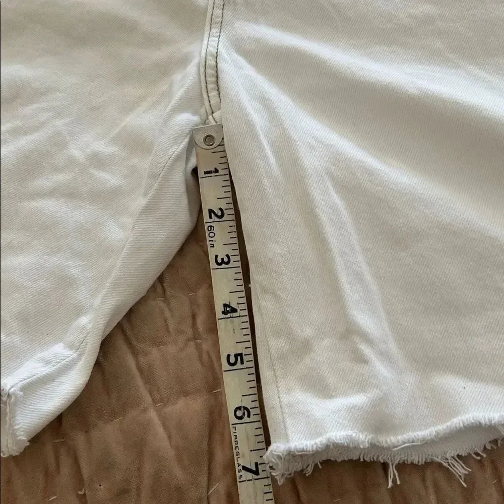 Reformation Off-White Denim cut off Shorts size 31